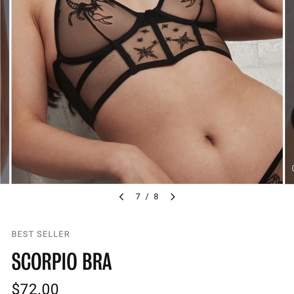 Black Scorpio bra in size small